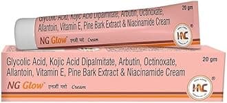 Glow Cream - Enriched With 2% Kojic Acid &Glycolic Acid | Anti-melasma cream | 1.5% Alpha Arbutin for Pigmentation Removal Cream, Helps to remove Acne Scar, Dark/Age Spots, Uneven Skin Shade- 20gm