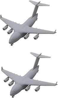 2PCS Transport Plane Model C-17 Globemaster III 1/700 1/400 1/350 Scale Resin Model Airfreighter Transporting Aircraft DIY Handicraft Enthusiasts(1/700 (76mm))
