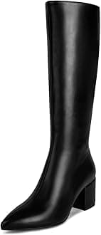 Platform Boots for Women, Heeled Combat Boots Chunky Heel Booties Round Toe Lace Up High Heel Ankle Boots