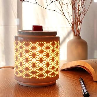 STAR MOON Wax Warmer for Scented Wax Melt, Electric Wax Warmer for Home Décor, Home Fragrance Diffuser, No Flame, Removable Dish, with One More Bulb (Peach Blossom)