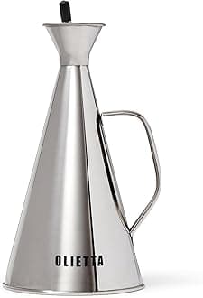 Olietta Stainless Steel Non Drip Leak Proof No Mess Oil and Vinegar Pourer and Drizzler 1000ML 1 Liter - Great for Pouring and Drizzling Olive Oil and Other Liquids - Easy to Clean and Leakproof