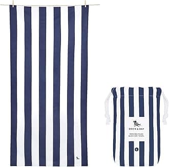 Dock & Bay Beach Towel - Quick Dry, Sand Free - Compact, Lightweight - 100% Recycled - Includes Bag - Cabana - Whitsunday Blue, Extra Large (200x90cm, 78x35)