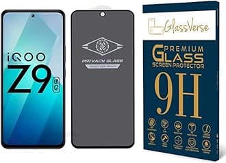 GlassVerse Ultra Privacy Tempered Glass For Iqoo Z9 5G Cellphone(Pack Of 1)With Free Installation Kit Edge-To-Edge Protector(In-Screen Fingerprint Lock Will Not Work With The Privacy Guard)-6.67 Inch