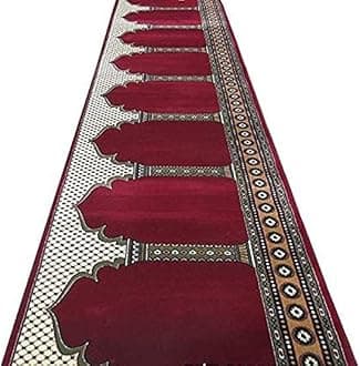 Janamaz Rolls for Masjid (Mosque) Prayer Carpet Any Religious Houses & Gallery Runner Carpet 4 x 22 Feet Color Red