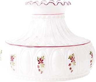 Aladdin Amethyst Rose Flower Glass Oil Lamp Shade Clear Top 10 inch