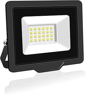 PICAA 20W LED Flood Lights Outdoor, Super Bright Security Lights, IP66 Waterproof Floodlight, Cold White (6500K) Wall Light, Perfect for Garden, Yard, Garage, Patio,Warehouse, Parking Lot