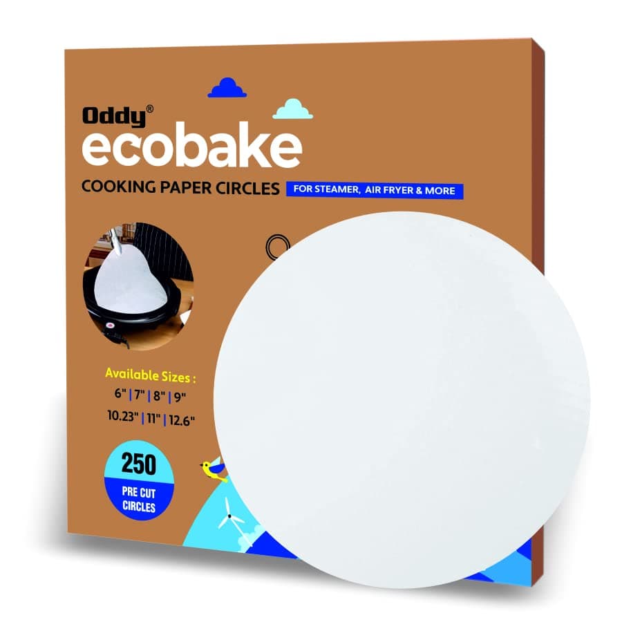 Oddy Ecobake Baking Paper Baking Circles | 250 Pre-Cut Rounds, Size 12.50 inch | Ideal for Baking Cakes, Pastries & Cheesecakes| Best Suitable for Airfryer, Microwave, Oven & Steamer