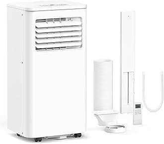 8,000 BTU Portable Air Conditioners, 4 Modes Portable AC Unit Built-in Cool/Dehumidifier/Fan/Sleep, 24Hrs Timer, for Bedroom/Indoor Rooms, White