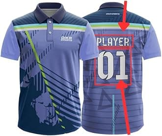 Dika Sports Custom jerseyCricket t-Shirt Breathable Cricket Jersey Printed | 2 Year to 5XL