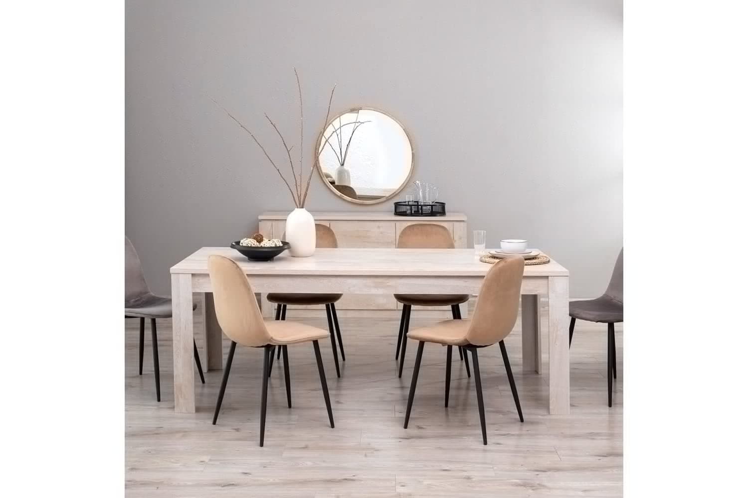 PAN Home Athenas 6 Seater Dining Table - Maple