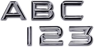 Personalized Set of Chrome Auto Letters and Numbers - Electric Style