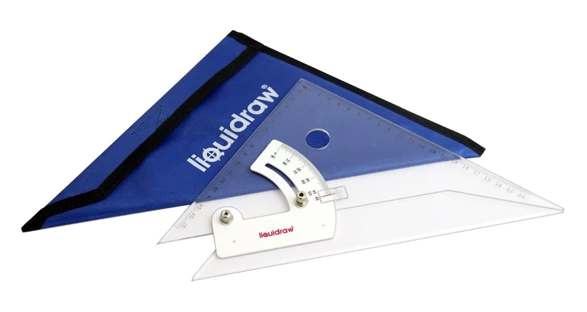 Liquidraw® Angle Line Adjustable Set Square Acrylic Bevel Edge 200mm / 250mm / 300mm / 350mm (30cm)