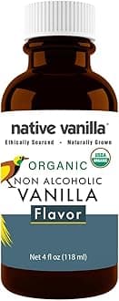Organic Vanilla Flavor Non Alcoholic - 4 Fl Oz - Perfect for Cooking and Baking, and Dessert Crafting