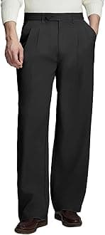 Mens Casual Dress Pants Old Money Pleated Baggy Wide Leg Vintage Relaxed Fit Slacks Work Office Trousers
