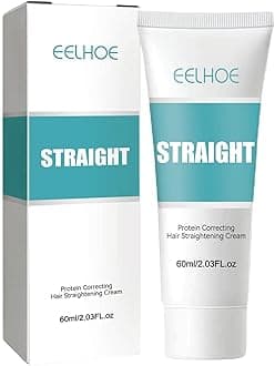 Protein Hair Straightener, Silk & Gloss Hair Straightening Cream, 60ml Hair Straightening Hair Care Cream For Curly Hair, Nourishing Fast Smoothing Hair Straightener Lotion