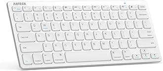 Arteck Ultra-Slim Bluetooth Keyboard Compatible with iPad 10.2-inch/iPad Air/iPad 9.7-inch/iPad Pro/iPad Mini, iPhone and Other Bluetooth Enabled Devices Including iOS, Android, Windows Silver