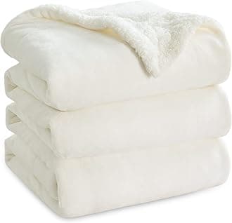 Bedsure Sherpa Fleece Throw Blanket King Size Thick Warm Soft Furry Winter Blanket Cream 108" x 90"