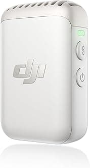 DJI Mic 2 Transmitter (Pearl White) Wireless Microphone with Smart Noise Cancellation, 14 Hour Internal Recording, Battery Operated, Up to 6 Hours, Magnetic Removable, Bluetooth Microphone, YouTube