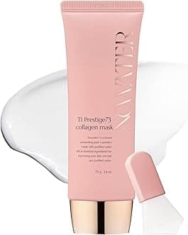 NOWATER Collagen Peel Off Face Mask for Glass Skin — Korean Skincare Hydrolyzed Collagen & 6 Peptides, Visibly Firms & Hydrates in 15 Minutes, Overnight Sleeping Mask for All Skin Types (2.4 fl.oz)