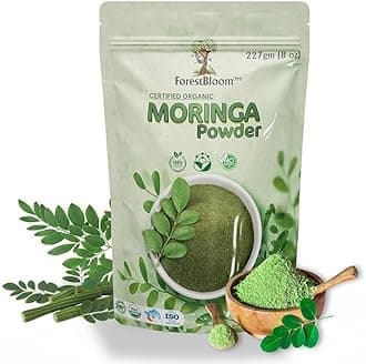 Organic Moringa Leaf Powder 227gm | 100% Pure & USDA Organic Certified | Immunity Booster, Natural Detox & Energy Superfood | Nutrient-Rich, Vegan, Gluten-Free | Essential Vitamins & Minerals