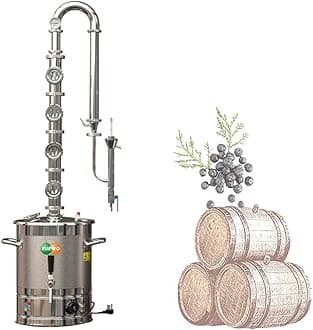 YUEWO 110V Electric 304 Stainless Steel Alcohol Distiller Flute Reflux Column Still with Sight Glasses Wine Making Kit for DIY Whisky Wine Brandy Gin
