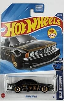 Metal Hot Wheels BMW 635 CSi [Black & Gold], Wild Widebody 1/5, 185/250, 1:64 Scale Diecast Car