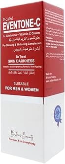 BRITAINS BEAUTYEventone-C L-Glutathione + Vitamin C Cream for Glowing & Whitening Complexion – Targets Skin Darkness, Anti-Ageing, Brightening Formula – Suitable for Men & Women, 30m