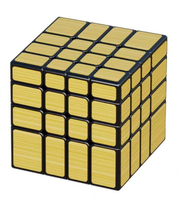 CuberSpeed 4x4 Mirror Cube Silver Sticker Magic Cube Black 4x4x4 Silver Mirror Blocks Speed Cube Mirror Cube 4x4 Speed Cube (Golden)