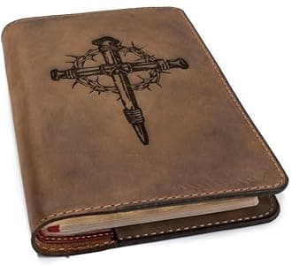 Real Leather NKJV Large Print Bible. Option to Laser engrave name, initials or logo. Personalized Gift for Wedding, Baptism, Graduation or Birthday. Handmade in the USA.