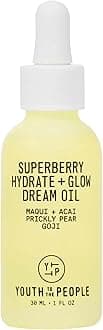Superberry Hydrate + Glow Dream Face Oil - Revives Dull + Dry Skin, Boosts Radiance, Hydrating, Ultra-Lightweight Formula, Vitamin C, Squalane, Omega Oils, Vegan - 1 fl oz