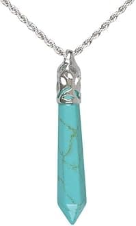 JustinstonesHexagonal Pointed Reiki Chakra Pendant Stainless Steel Chain Necklace 20 Inch Iron Gift Box