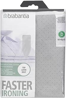 Brabantia Metallised Silver Ironing Board Cover with 2 mm Foam, L 135 x W 45 cm, Size D