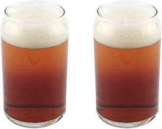 Can Shaped Beer Glass - 16 oz - 2 Pack w/Pourer