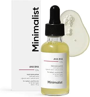Minimalist AHA BHA 10% Exfoliating Serum | Mildly Exfoliates without Drying for Radiant, Youthful Skin | For Women & Men | 1 Fl Oz / 30 ml