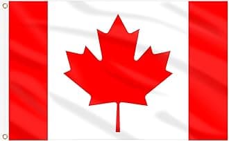 AhfuLife Canada Flag 5ft x 3ft for Party Decorations, 2Pcs Large Canadian Flag Polyester Double Side with Brass Eyelets for National Day World Cup Football Garden Street Indoor Outdoor