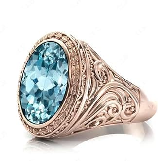 Gemstone Wedding Signet Ring For Men 18K Gold Gemstone 10Ct - 17x12mm With Genuine Moissanite Ring Unique Men Engagement Ring