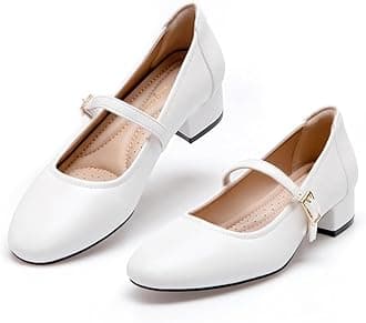 hingswinkMary Jane Shoes Women Low Heels Dress Shoes Pumps for Women Dressy Low Heel 2 Inch Chunky Heel Mary Janes Pumps with Adjustable Ankle Strap for Women Dressy Casual