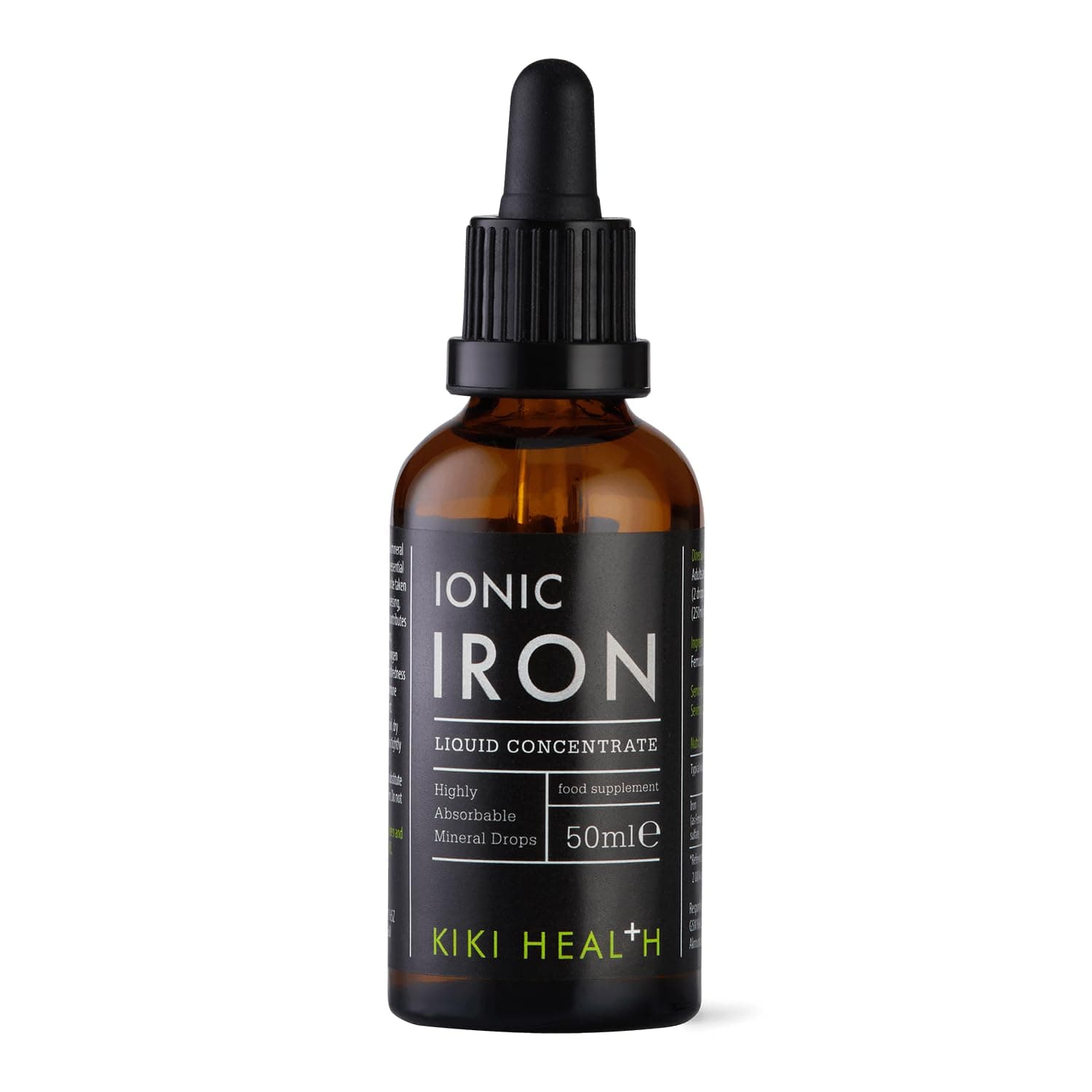 Ionic Iron Liquid High Concentration Drops - 14mg Iron per Serving - 100% Natural Minerals for Optimal Mineral Balance - 50 millilitres