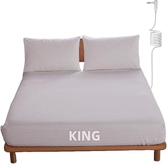 OKOHEY Grounding Fitted Sheets with 15ft Earthing Cord, King Size, 90% Organic Cotton + 10% Silver Fiber, Soft & Breathable Grounded Sheet for Better Sleep and Enhanced Wellness, White
