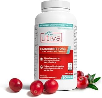Utiva Cranberry PACs – Clinically Studied Ingredients 36mg PACs for UTI Avoidance - Supplement for Urinary Tract Health for Women and Men – Cranberry Extract Pills for Bladder Health, 90 Vegi Capsules