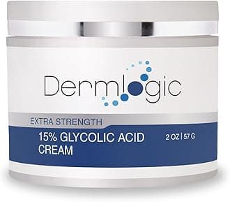 Dermlogic Glycolic Acid 15% Cream- Natural Anti Aging Exfoliator To Smooth Away Fine Lines & Wrinkles & Improve A Dull Looking Complexion. Includes Alpha Hydroxy Acids & Green Tea Moisturize