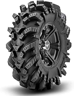 SuperATV Intimidator UTV/ATV Mud Tire for RZR, X3, General, Maverick, Ranger, Rock & All Terrain UTV Mud Tire | 28x10-14 | 2" Tread Depth | 6 Ply Ratings