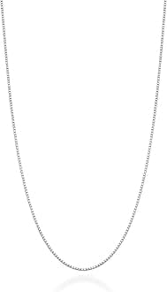 Miabella Solid 925 Sterling Silver Italian 1mm Box Chain Necklace for Women Men, Made in Italy