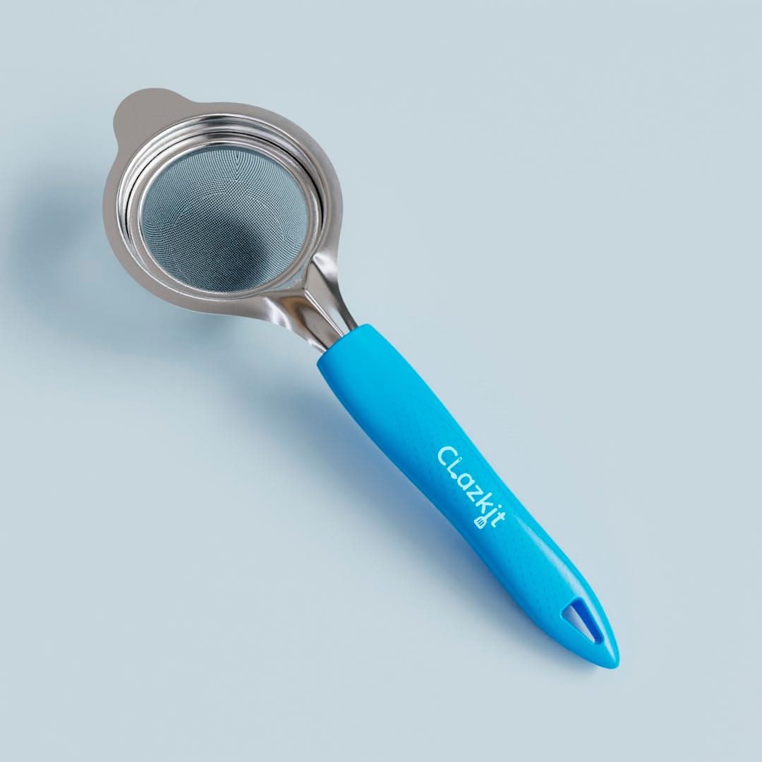 Clazkit Double MESH Tea Coffee Strainer Chai Chhalni/Tea Filter/Juice and Oil Filter I Fitted with Extra Layer of Ultra fine SS Mesh I Stainless Steel I Standard Size for Indian Families.