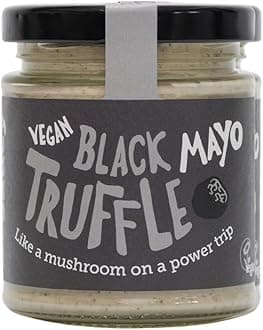 BeSaucy - Black Truffle Mayonnaise, Works Great as a Spread, Dip, Stirred Through Mash or Partnered with Pasta and Pizza Crusts, Produced in the UK & Vegan Friendly, 6 x 180g Glass Jars