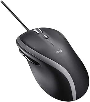 Logitech M500 Wired USB Mouse, High Precision 1000 DPI Laser Tracking, 7 Buttons, PC / Mac / Laptop - Black, Grey, 910-005784