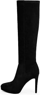 Modatope Knee High Boots Women Platform Boots Pointed Toe Tall Boots 4 In Stiletto High Heel Long Boots Side Zipper Dress Knee High Boots