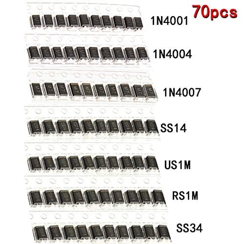 70pcs/lot SMD schottky diode Set kit Pack Package M1 1N4001 M4 1N4004 M7 1N4007 SS14 US1M RS1M SS34 7 Values10pcs KIT