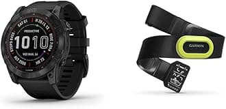 Garmin Fenix 7X Sapphire Solar, Larger Sized Adventure smartwatch, Black & HRM-Pro, Premium Heart Rate Monitor Chest Strap, Real-Time Heart Rate Data and Running Dynamics, Black