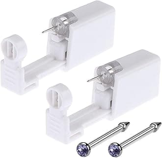 Nose Piercing Gun - 2 Pack Self Nose Piercing Kit Unit Disposable Nose Piercing Gun with Nose Stud Piercing Kit Tool for Cartilage Tragus Helix Piercing Gun Piercing Jewelry (Purple)